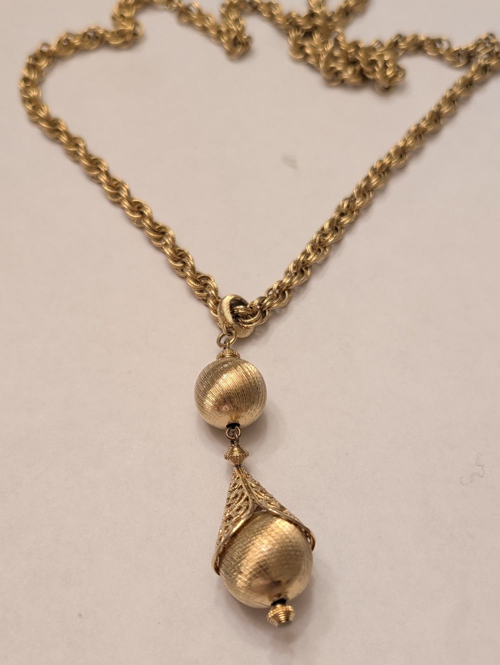 Monet Gold-Tone Chunky Double Drop Pendant Necklace